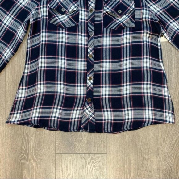 Anthropologie Ash and Ember Button Down Shirt Plaid Flannel Size XS - Picture 10 of 15